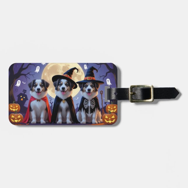 Anatolian Shepherd Dogs Pumpkin Halloween Funny Gepäckanhänger (Vorderseite horizontal)