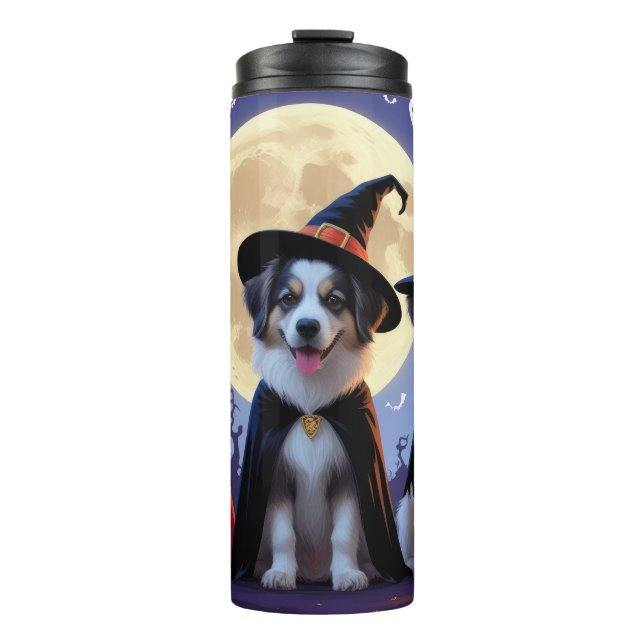 Anatolian Shepherd Dogs Pumpkin Halloween Funny Thermosbecher (Vorderseite)