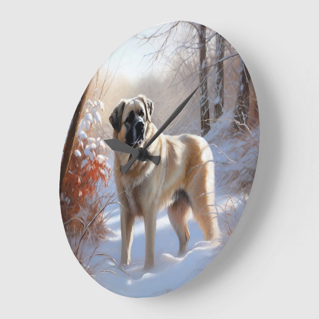 Anatolian Shepherd Let It Snow Christmas Große Wanduhr (Winkel)