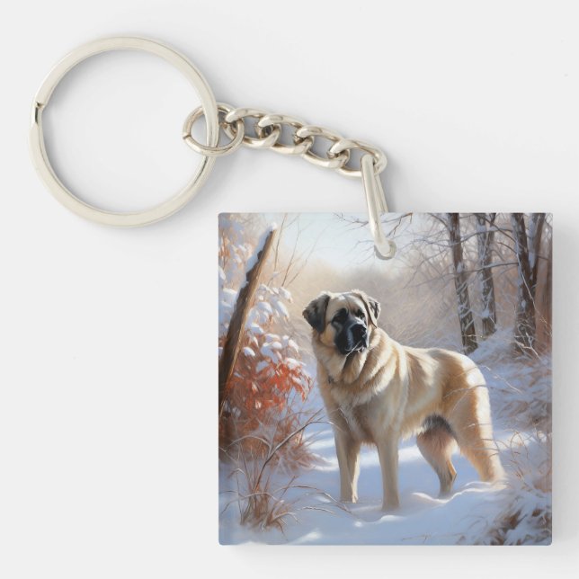 Anatolian Shepherd Let It Snow Christmas Schlüsselanhänger (Vorderseite)