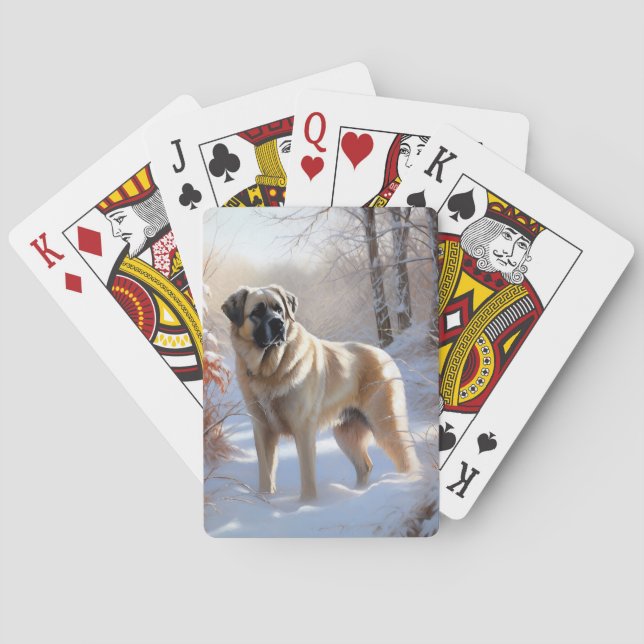 Anatolian Shepherd Let It Snow Christmas Spielkarten (Rückseite)