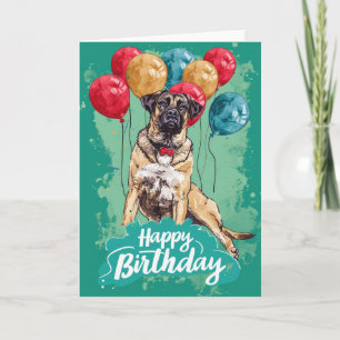 Anatolian Shepherd mit Balloons Geburtstag Karte