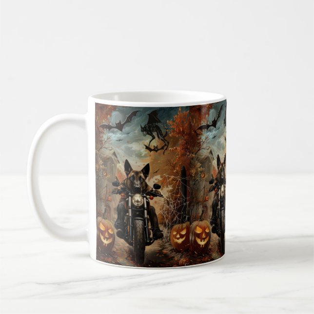 Anatolian Shepherd Riding Motorrad Halloween Kaffeetasse (Links)