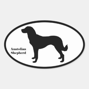 Anatolian Shepherd Silhouette Ovaler Aufkleber