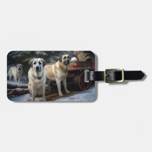 Anatolian Shepherd Snowy Sleigh Weihnachtsdekor Gepäckanhänger