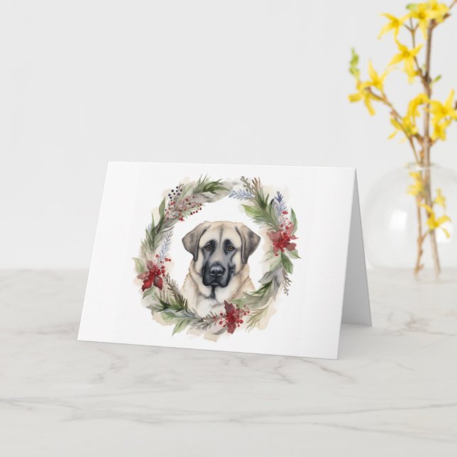 Anatolian Shepherd Weihnachtsfeiertag Karte (Gelbe Blume)