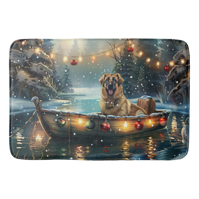 Anatolian Shepherd Weihnachtsfeiertage Badematte (Vorderseite)