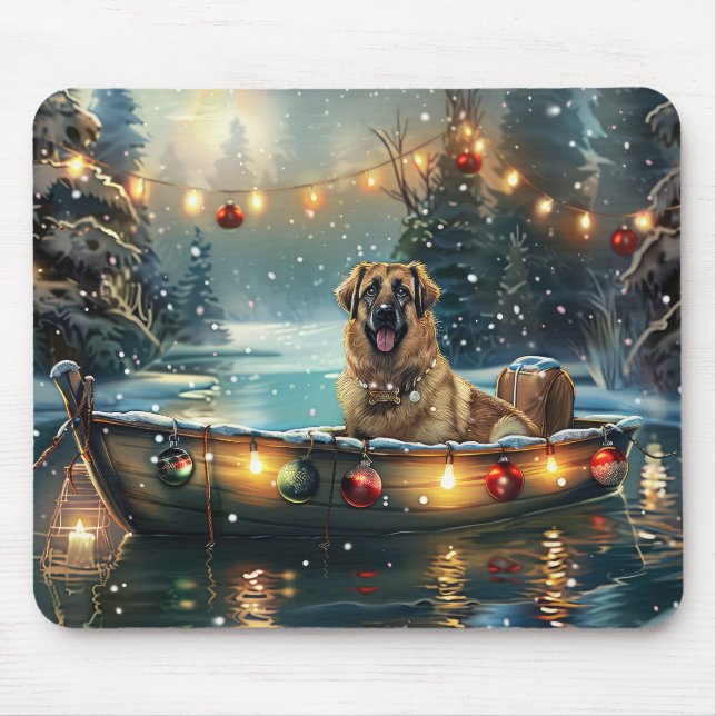 Anatolian Shepherd Weihnachtsfeiertage Mousepad (Vorne)