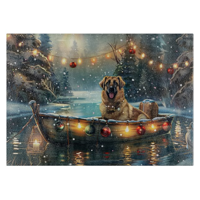 Anatolian Shepherd Weihnachtsfeiertage Schneidebrett (Vorderseite)