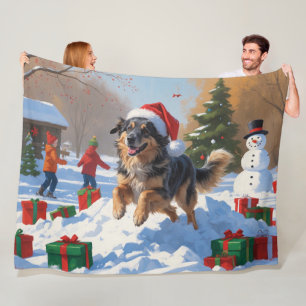 Anatolian Shepherd Weihnachtsfest Schnee Fleecedecke