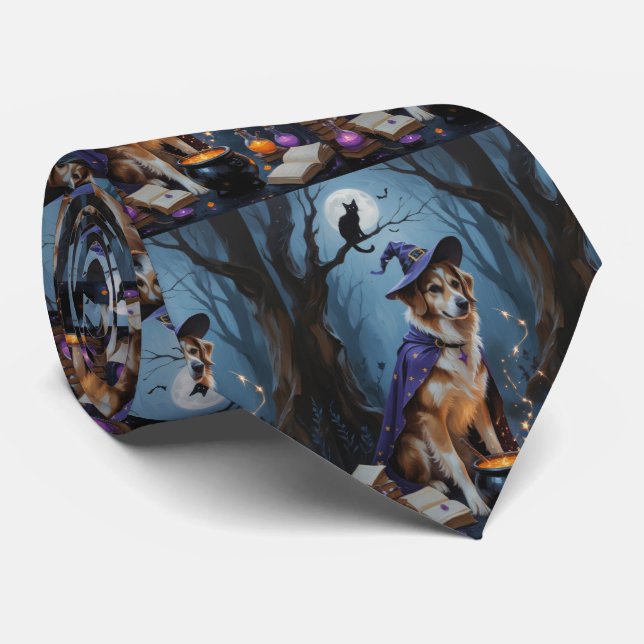 Anatolian Shepherd Whimsical Halloween Malerei Krawatte (Gerollt)