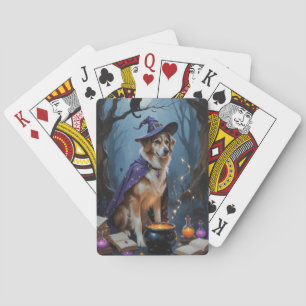 Anatolian Shepherd Whimsical Halloween Malerei Spielkarten