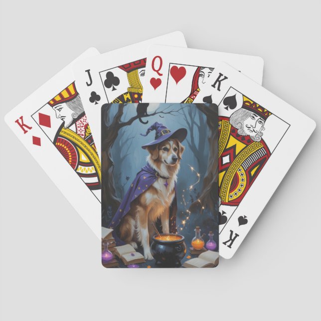 Anatolian Shepherd Whimsical Halloween Malerei Spielkarten (Rückseite)
