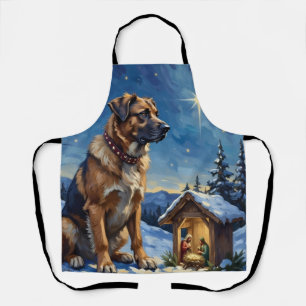 Anatolianscher Hirtenhund bewacht Weihnachtskrippe Schürze