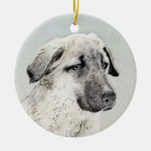 Anatolische Hirtenmalerei - Original Hundekunst Keramikornament