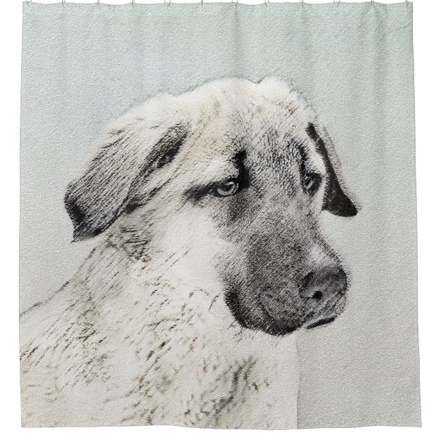 Anatolische Hirtenmalerei - Originelle Hundekunst Duschvorhang (Vorderseite)
