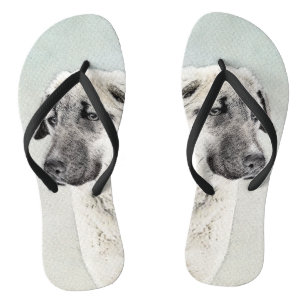 Anatolische Hirtenmalerei - Originelle Hundekunst Flip Flops