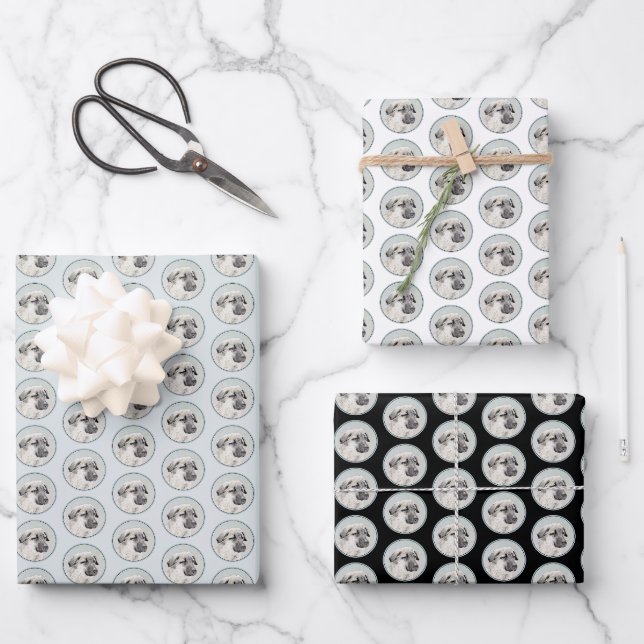 Anatolische Hirtenmalerei - Originelle Hundekunst Geschenkpapier Set (Vorderseite)