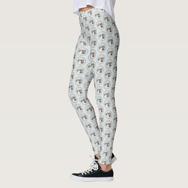 Anatolische Hirtenmalerei - Originelle Hundekunst Leggings (Links)