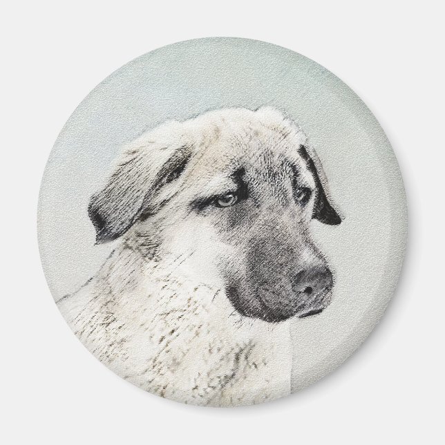 Anatolische Hirtenmalerei - Originelle Hundekunst Magnet (Vorne)