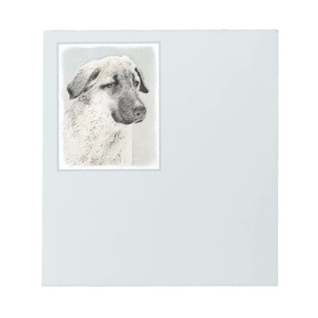 Anatolische Hirtenmalerei - Originelle Hundekunst Notizblock (Vorderseite)