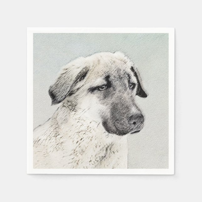 Anatolische Hirtenmalerei - Originelle Hundekunst Serviette (Vorderseite)