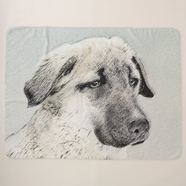 Anatolische Hirtenmalerei - Originelle Hundekunst Sherpadecke (Vorderseite (Horizontal))