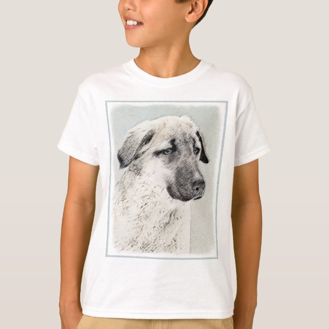 Anatolische Hirtenmalerei - Originelle Hundekunst T-Shirt (Vorderseite)