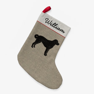 Anatolische Schäfer-HundeSilhouette personalisier Kleiner Weihnachtsstrumpf