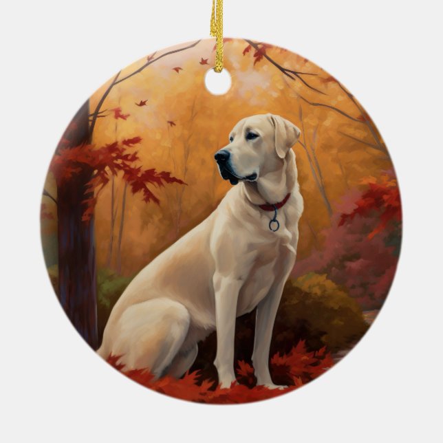 Anatolischer Hirte im Herbst Leaves Fall Inspirier Keramik Ornament (Hinten)