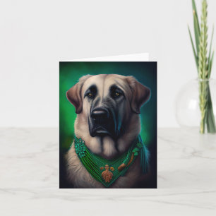 Anatolischer Hirtenhund im St. Patrick's Day Kleid Karte