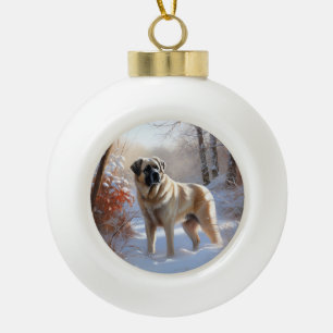 Anatolischer Hirtenhund Lass es schneien Weihnacht Keramik Kugel-Ornament
