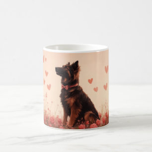 Anatolischer Hirtenhund mit Rosen - Valentinstag Kaffeetasse