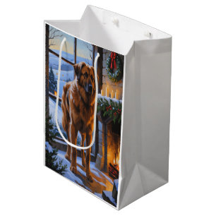 Anatolischer Hirtenhund mit Weihnachtsbeleuchtung  Mittlere Geschenktüte