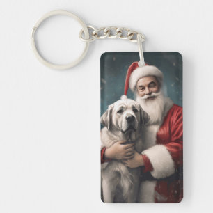 Anatolischer Hirtenhund mit Weihnachtsmann Weihnac Schlüsselanhänger