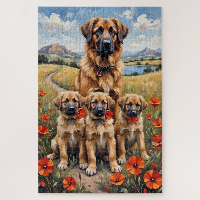 Anatolischer Hirtenhund Mohnfeld Kunst (Vertikal)