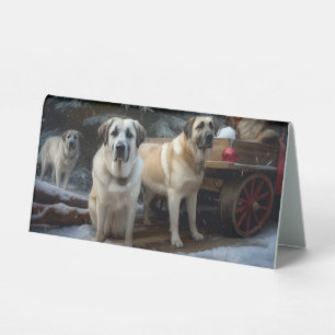Anatolischer Hirtenhund Schnee-Schlitten Weihnacht Tischaufsteller