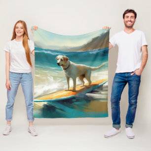 Anatolischer Hirtenhund-Strand-Surfing-Malerei Fleecedecke