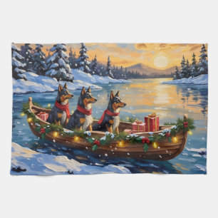 Anatolischer Hirtenhund Weihnachtsboot Urlaub Geschirrtuch