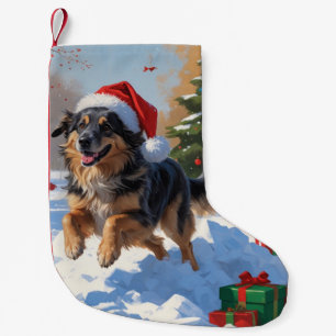 Anatolischer Hirtenhund Weihnachtsfest Schnee Kleiner Weihnachtsstrumpf