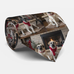 Anatolischer Schäferhund am Feuerplatz Weihnachten Krawatte