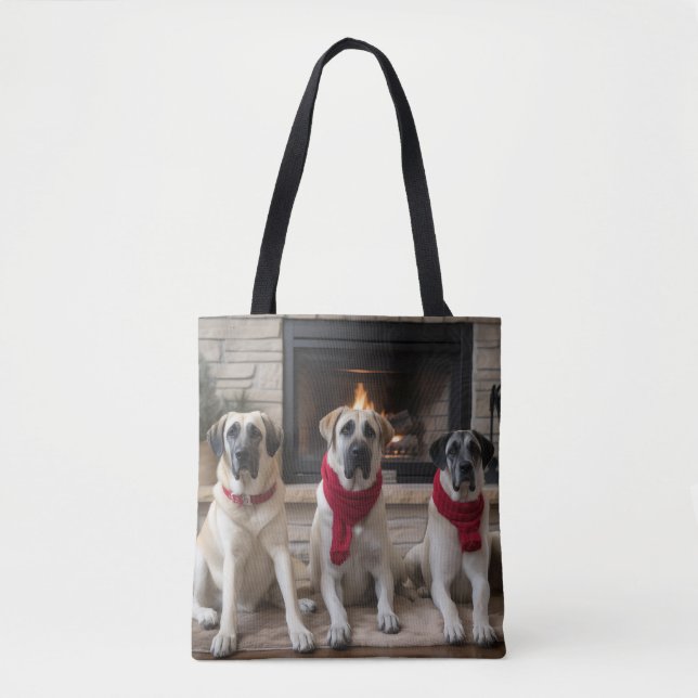 Anatolischer Schäferhund am Feuerplatz Weihnachten Tasche (Vorderseite)