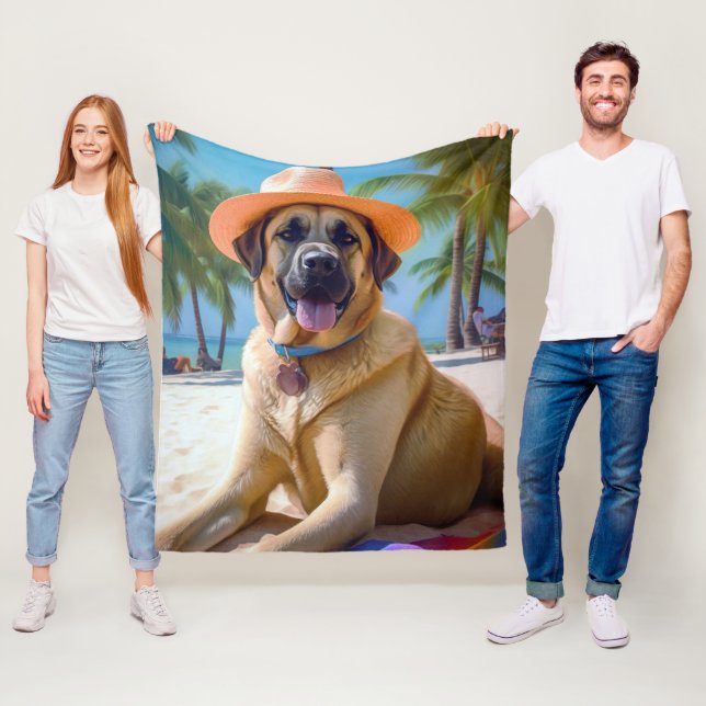 Anatolischer Schäferhund am Strand, Hundeliebhaber Fleecedecke (Beispiel)