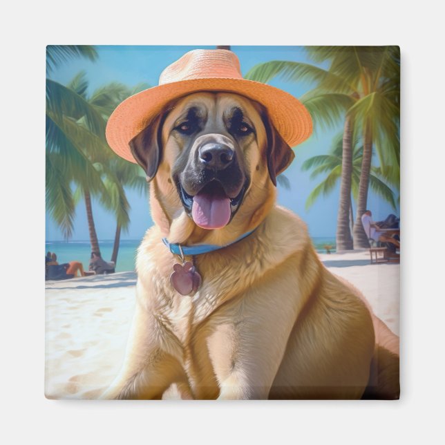 Anatolischer Schäferhund am Strand, Hundeliebhaber Magnet (Vorne)