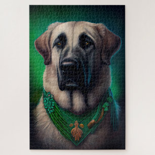 Anatolischer Schäferhund im St. Patrick's Day Klei