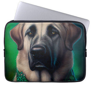 Anatolischer Schäferhund im St. Patrick's Day Klei Laptopschutzhülle