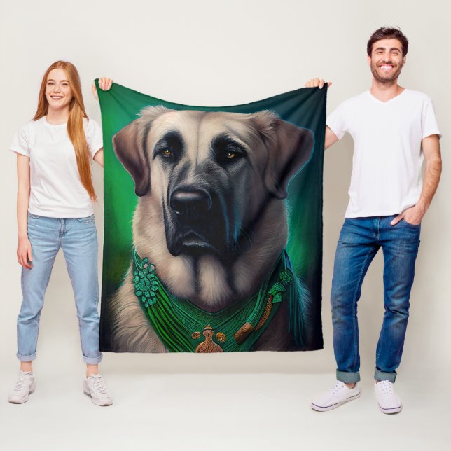 Anatolischer Schäferhund in St. Patrick's Day Dres Fleecedecke (Beispiel)