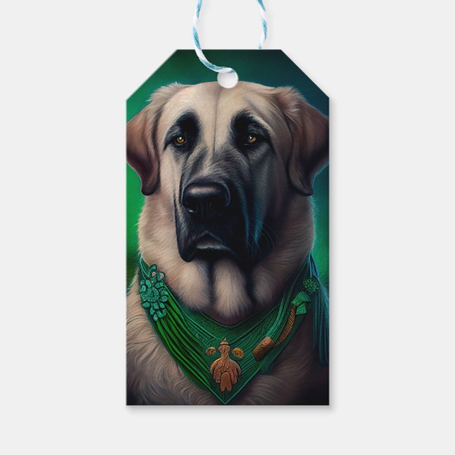 Anatolischer Schäferhund in St. Patrick's Day Dres Geschenkanhänger (Vorderseite)