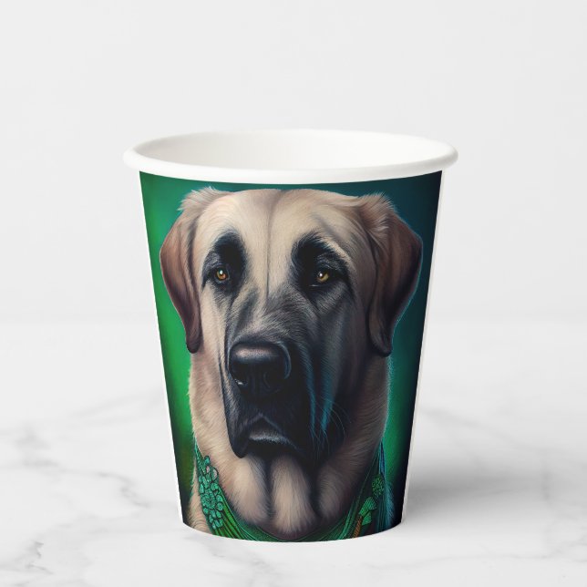 Anatolischer Schäferhund in St. Patrick's Day Dres Pappbecher (Vorderseite)