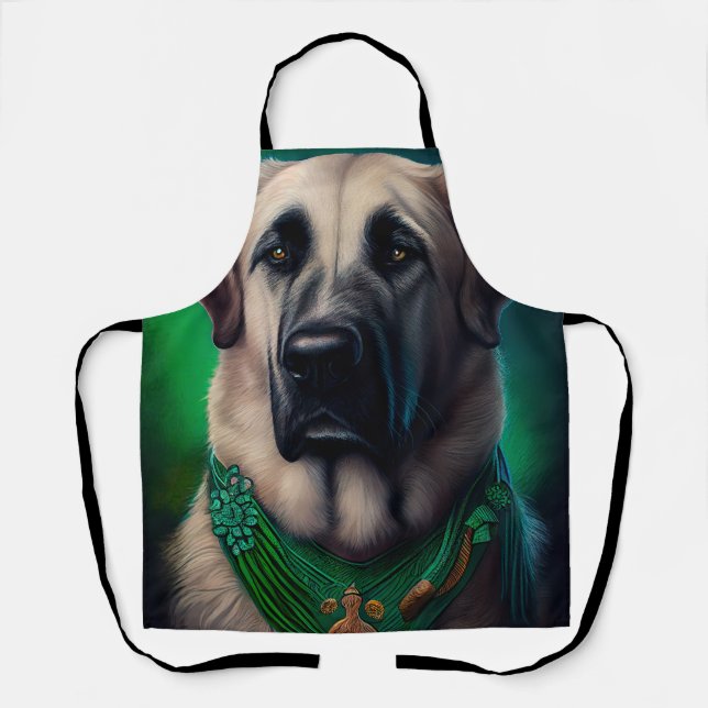 Anatolischer Schäferhund in St. Patrick's Day Dres Schürze (Vorderseite)